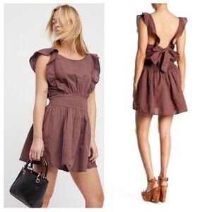 Free People Ruffled Gray Dress